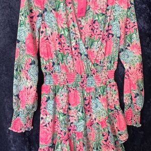 NWT LILLY PULITZER CRISTIANA LONG SLEEVE OYSTER BAY NAVY ALWAYS BE BLOOMING